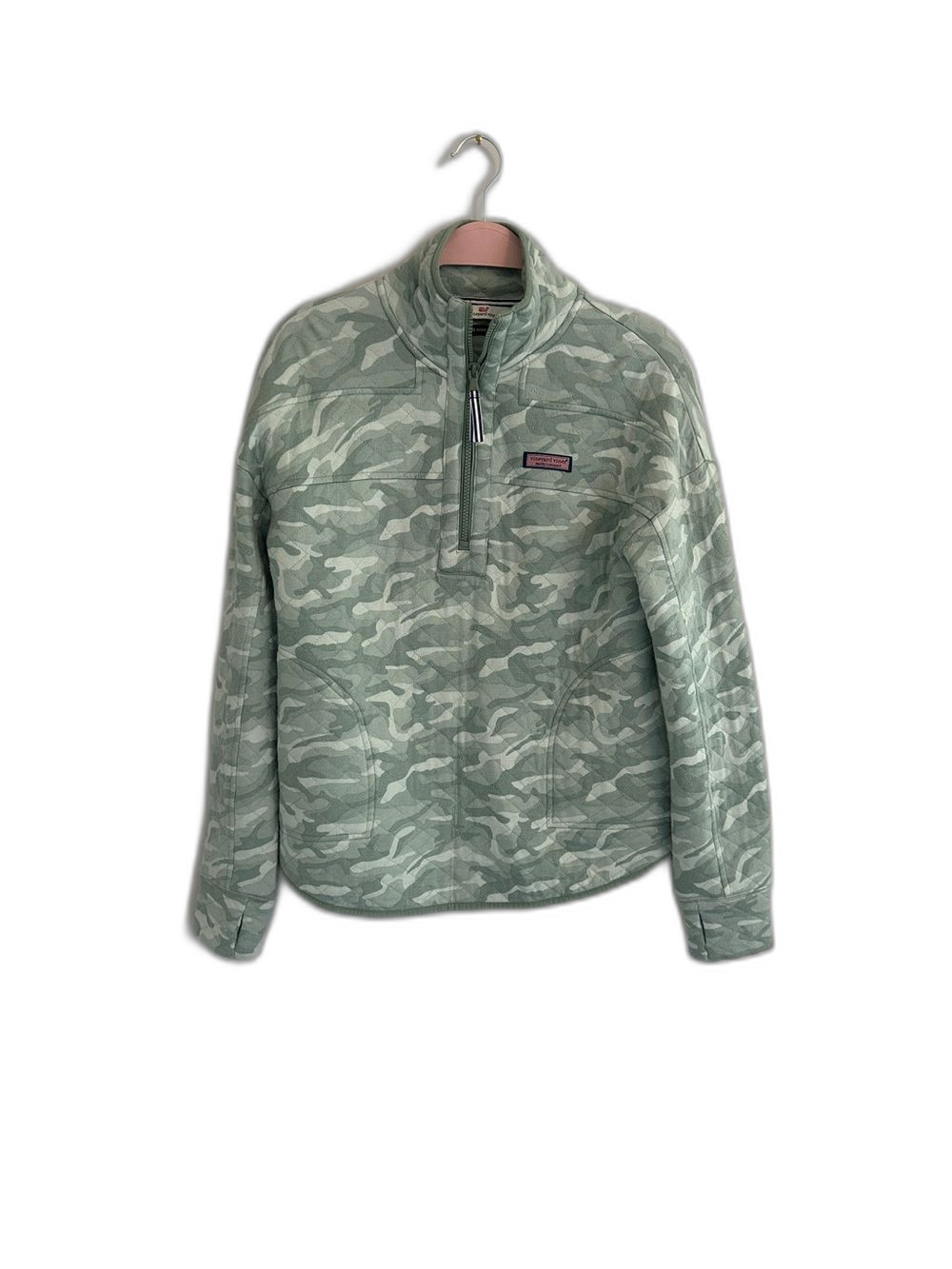 Vineyard Vines Camo Shep Shirt Quarter Zip Pullover Size Small Preppy